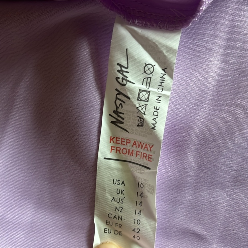 Nasty Gal Lavender Strappy Satin High Waisted Midi Skirt New With Tag Size 10 - Picture 9 of 11